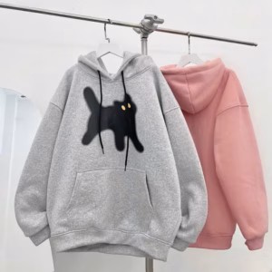 Áo Hoodie In Hình Mèo Đen Vải Nỉ Ngoại Dày Dặn Form Rộng Unisex Tp71 - Golden Dream