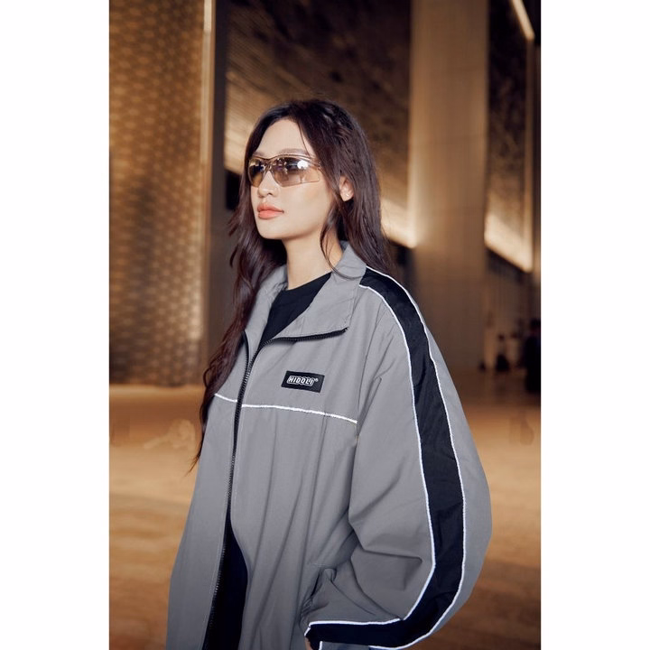 Áo Khoác Gió Nam Nữ Unisex Tay Phối Sọc Phản Quang, Kiểu Dáng Thể Thao, Năng Động Sldcg29 - Diepchi Fashion - Ảnh 2