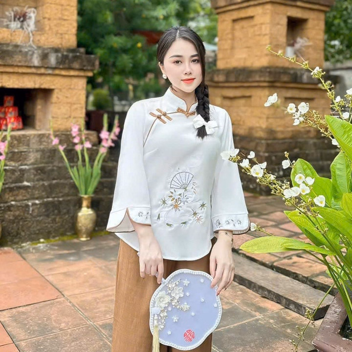 Set Bộ Đồ Lam Cổ Tàu Đi Chùa Thanh Lịch Sh1207 - Sam Store - Ảnh 2