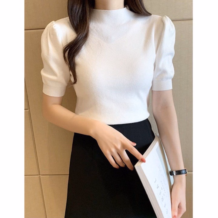 Áo Len Tay Bồng Chất Đẹp Tôn Dáng - Chipxinhxk - Ảnh 9