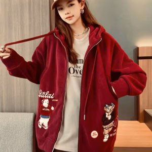 Áo Khoác Nỉ Dây Kéo Thêu Hình Chú Cún Unisex Nam Nữ Form Rộng Ut66 - Golden Dream