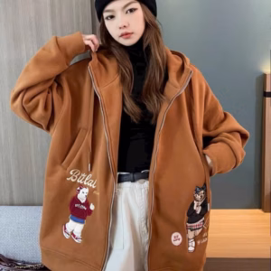 Áo Khoác Nỉ Dây Kéo Form Rộng Nam Nữ Thêu Hình Chú Cún Dễ Thương Ut23 - Phương Store