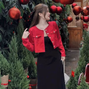 Set Áo Khoác Dạ Linen Kèm Đầm Dài Cotton Lạnh Sh908 - Sam Store