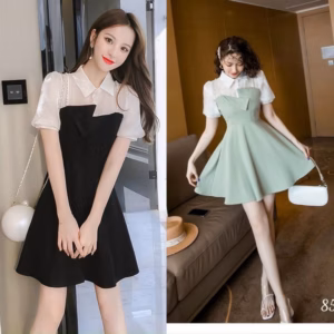 Đầm Xòe Dự Tiệc Tiểu Thư Phối Cổ Sơ Mi Siêu Dễ Thương Gk1 - Be Yourself