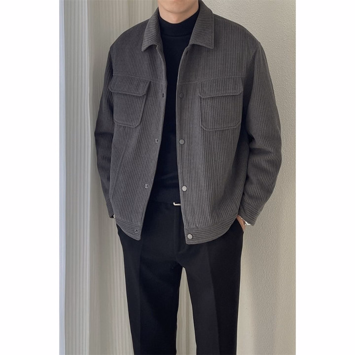 Áo Khoác Nam Nhung Tăm Tuto5 Menswear Kn02 - Túi Hộp, Cúc Bấm,Kiểu Dáng Hàn Quốc,Chất Liệu Cao Cấp Form Rộng Ấm Áp - Tuto5 - Ảnh 4