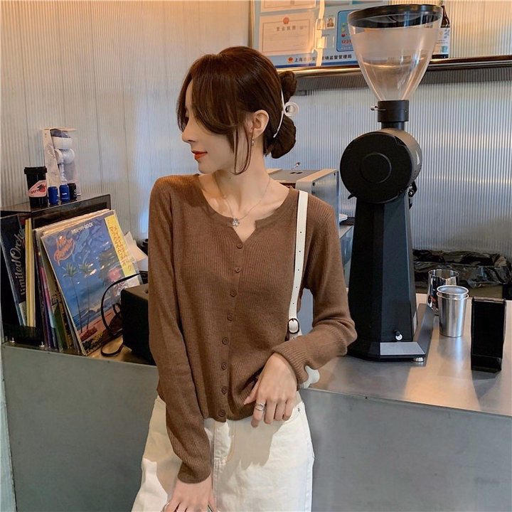 Áo Len Cardigan 7 Khuy Dài Tay, Chất Liệu Len Dệt Kim Mềm Mại Dành Cho Bạn Nữ Slcxa72 - Chipxinhxk - Ảnh 7