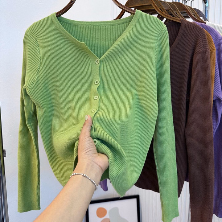 Áo Len Dài Tay 7 Khuy Giữa , Đa Dạng Màu Sắc, Chất Liệu Mềm Mịn Co Giãn Thoải Mái Sldca72 - Diepchi Fashion - Ảnh 2