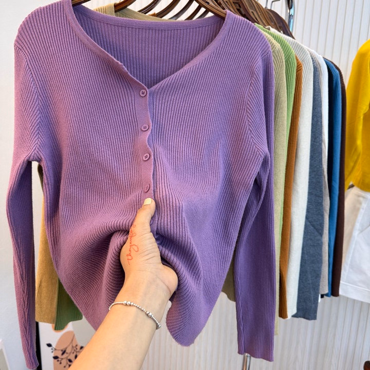 Áo Len Dài Tay 7 Khuy Giữa , Đa Dạng Màu Sắc, Chất Liệu Mềm Mịn Co Giãn Thoải Mái Sldca72 - Diepchi Fashion - Ảnh 9