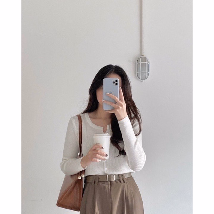 Áo Len Dài Tay 7 Khuy Giữa , Đa Dạng Màu Sắc, Chất Liệu Mềm Mịn Co Giãn Thoải Mái Sldca72 - Diepchi Fashion - Ảnh 3