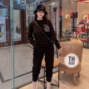 Sét Bộ Đồ Nỉ Uni In Nổi Chữ Ia Quần Lửng 3 Màu - Htm Fashion