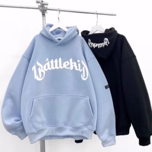 Áo Khoác Hoodie Nam Nữ Form Rộng Có Nón Họa Tiết In Chữ Battlekij - Htm Fashion