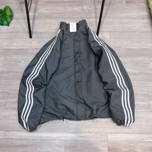 Áo Khoác Dù 2 Lớp Phối 3 Sọc Có Dây Rút - Htm Fahsion