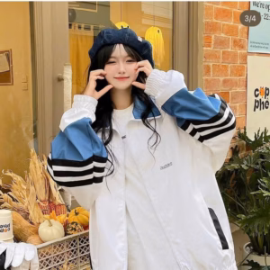 Áo Khoác Dù Nam Nữ 2 Lớp Form Rộng Phối Cổ Bẻ Tay 3 Sọc Họa Tiết Chữ Sentin - Htm Fashion