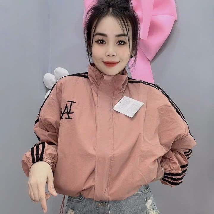 Áo Khoác Dù Trượt Nước 2 Lớp Cổ Đứng Phối Tay 3 Sọc Họa Tiết Chữ Ia -Htm Fashion - Ảnh 3