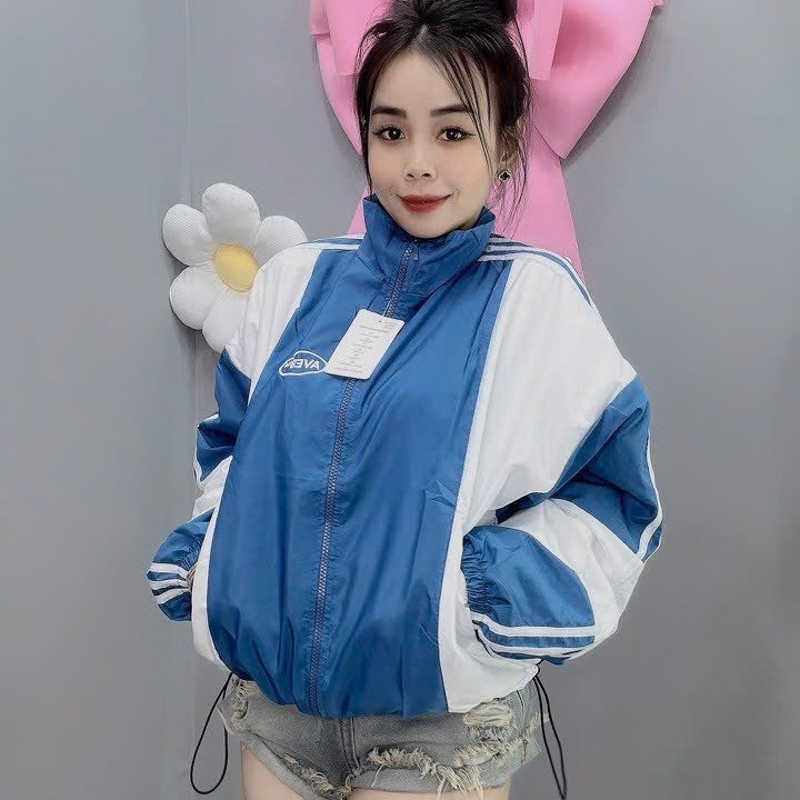 Áo Khoác Dù 2 Lớp Trượt Nước Eeva Phối Sọc Thời Trang Có Dây Rút - Htm Fashion - Ảnh 2