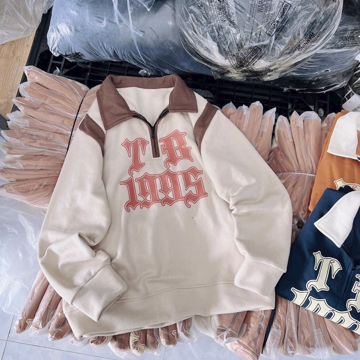 Áo Khoác Hoodie Nam Nữ Cổ Bẻ In Họa Tb 1995 - Htm Fashion - Ảnh 2