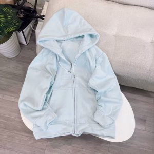 Áo Khoác Hoodie Khóa Kéo Có Nón Phối Trơn Nhiều Màu - Htm Fashion