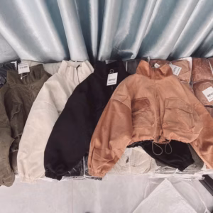 Áo Khoác Nhung Len Nữ 2 Lớp Form Lửng Phối 2 Túi To Và Dây Rút - Htm Fashion