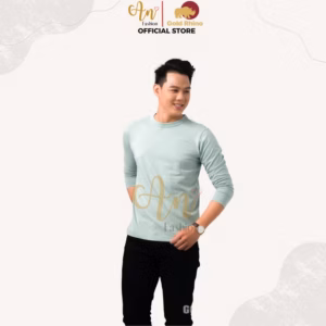 Áo Thun Nam Tay Dài Cổ Tròn Màu Bạc Hà Đông Ấm Hè Mát Chất Liệu 100% Cotton Cao Cấp - Gold Rhino
