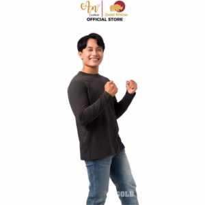 Áo Thun Nam Tay Dài Cổ Tròn Màu Rêu Đậm Đông Ấm Hè Mát Chất Liệu 100% Cotton Cao Cấp - Gold Rhino