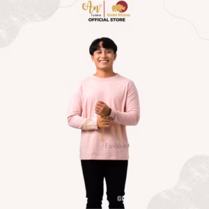 Áo Thun Nam Tay Dài Cổ Tròn Màu Hồng Jp Đông Ấm Hè Mát Chất Liệu 100% Cotton Cao Cấp - Gold Rhino