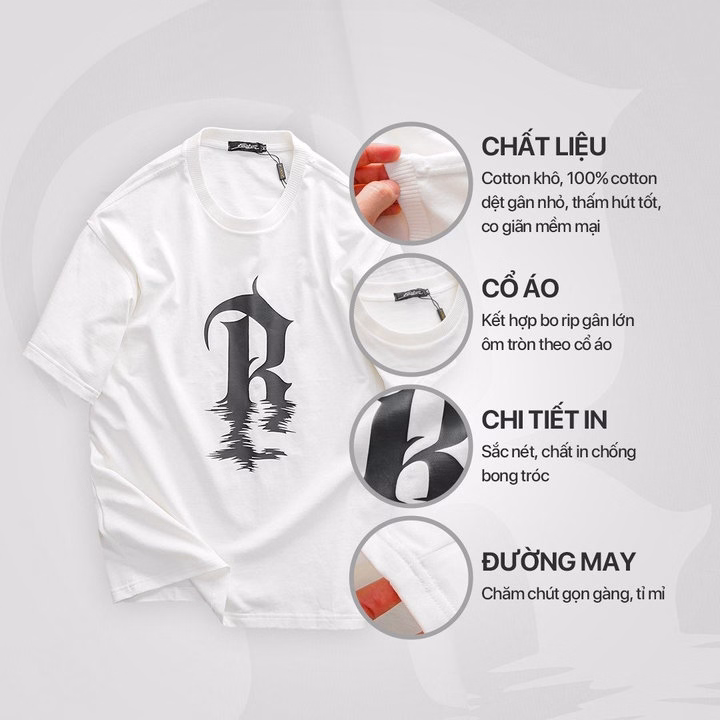 Áo Thun Versize R Cotton Khô Dệt Gân Nhỏ, Co Giãn & Thấm Hút Tốt P199 - Lady'S Passion - Ảnh 2