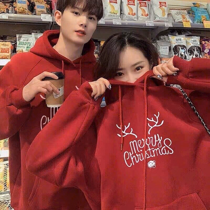 Áo Hoodie Vải Nỉ Nam Nữ In Chữ Merry Christmas Couple Form Rộng Tp79 - Phương Store - Ảnh 4