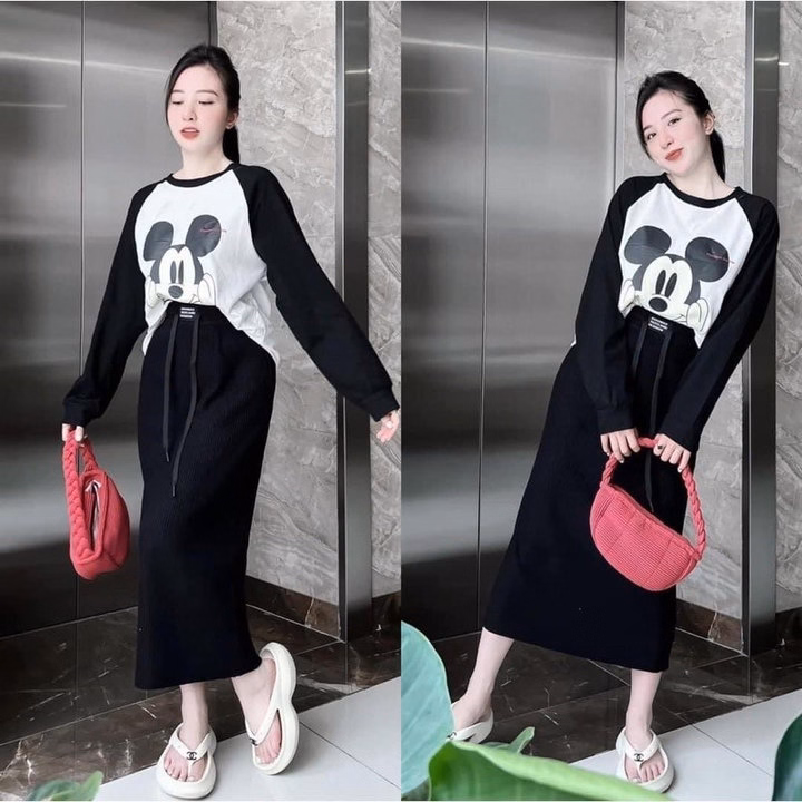 Chân Váy Len Bút Chì Dáng Dài Phối Tag Phong Cách Hàn Quốc Dành Cho Bạn Nữ - Ảnh 5