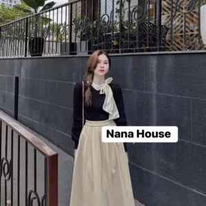 Set Áo Borip Phối Voan Mix Chân Váy Chéo Dài Bt934 - Nana House