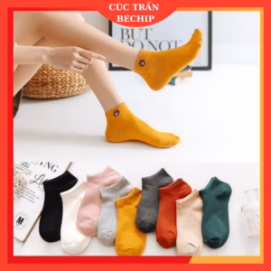 Set 10 Đôi Tất Gấu/Tất Hoa Cúc, Tất Ngắn Cổ Co Giãn 4 Chiều Ctb01- Bechip