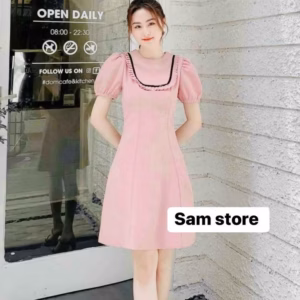 Sale Sốc Giảm 50% Đầm Cotton Lạnh Viền Bèo Cổ J6- Sam Store