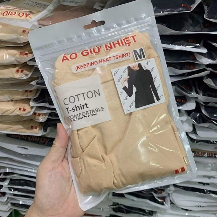 Combo 2 Áo Giữ Nhiệt Nữ Cổ 5P Cotton Hàng Made In Việt Nam Size Xxl Da - Ảnh 2