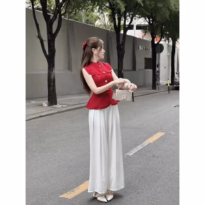 Set Áo Cài Nút Thật Vải Linen Kèm Quần Lụa(Có Lót) Bh1008 - Nana House