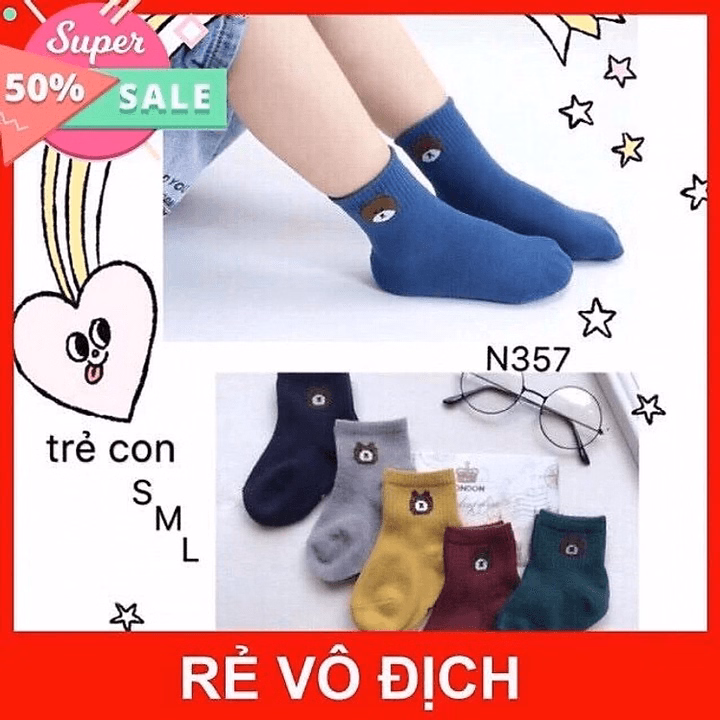 Set 10 Đôi Tất Gấu Trẻ Em Ctb562 - Bechip - Ảnh 3