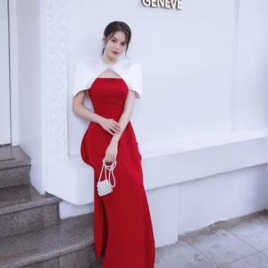 Set Áo Dài Lụa Phối Taffta Có Mút Q4- Sam Store