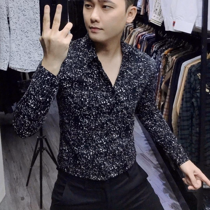 Áo Sơ Mi Họa Tiết Nam Tuto5 Menswear Sml01 - Sơ Mi Dài Tay Lụa Hàn Chấm Bi Slim Fit Cao Cấp Ít Nhăn, Phong Cách, Độc Bản