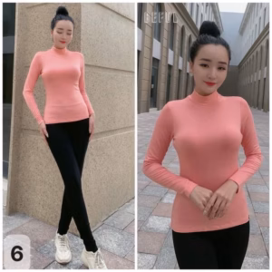 Combo 2 Áo Giữ Nhiệt Nữ Cổ 5P Cotton Hàng Made In Việt Nam Size S Hồng Đào