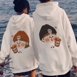 Áo Hoodie Unisex Nam Nữ In Hình Cậu Bé Cô Bé Trà Sữa Vải Nỉ Ngoại Couple Tp78 - Phương Store