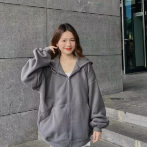 Áo Khoác Nỉ Chính Phẩm Trơn Mũ 2 Lớp Form Rộng Unisex