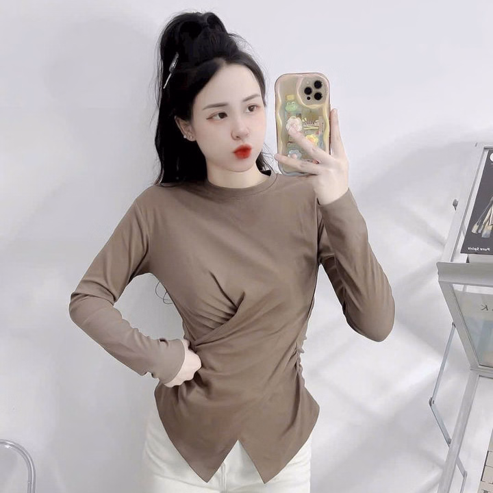 Áo Kiểu Tay Dài Tăm Lạnh Vạc Chéo - Lê Phương Boutique - Ảnh 4