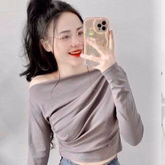 Áo Kiểu Trễ Vai Lệch1 Bên Nhún Sườn Thun Rip Xịn - Lê Phương Boutique - Ảnh 6