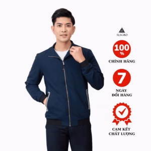 Áo Khoác Golf 2 Lớp Màu Navy Ak2G.1 - Aligro