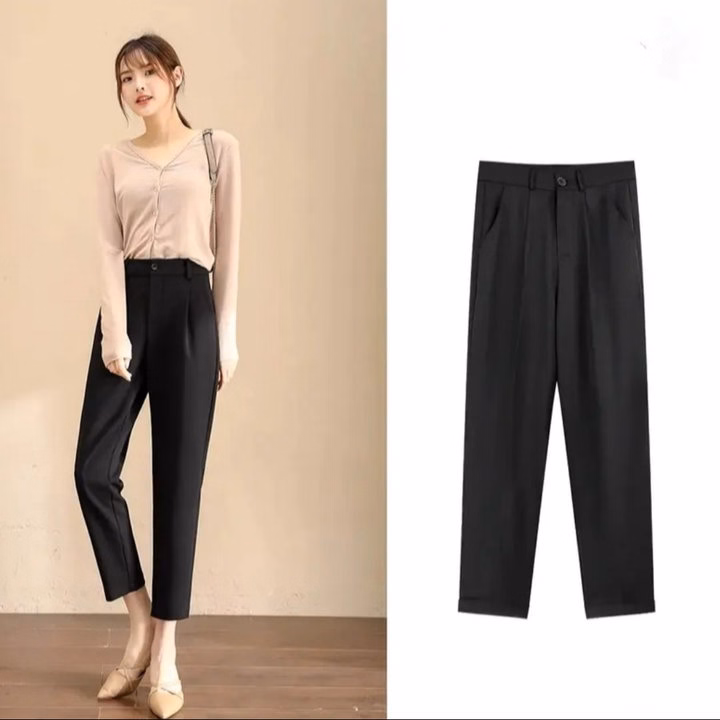 Quần Baggy Nữ Chất Tuyết Mưa , Cap Chun Công Sở - Ảnh 2