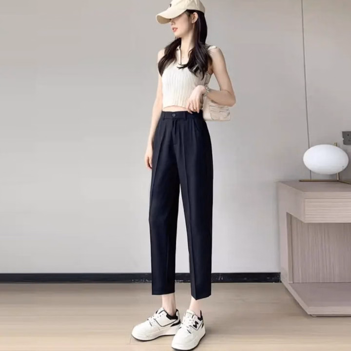 Quần Baggy Nữ Chất Tuyết Mưa , Cap Chun Công Sở - Ảnh 4