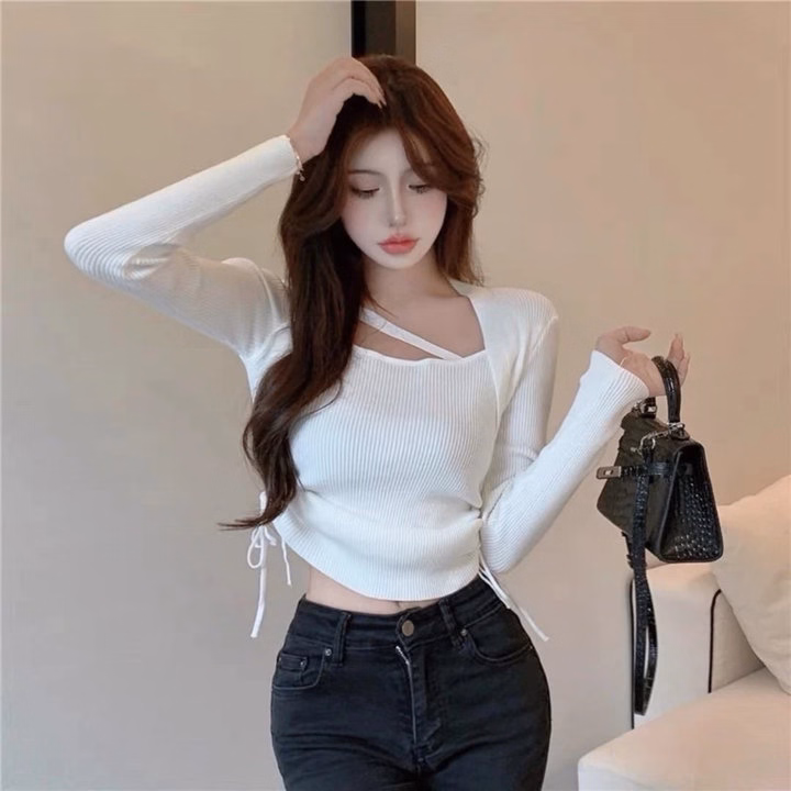 Áo Len Tăm Dài Tay Rút Dây 2 Bên - Ảnh 4