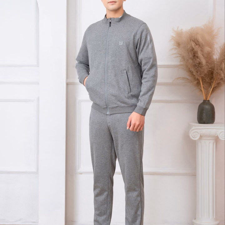 Bộ Nỉ Kéo Khóa Aligro Màu Ghi Nhạt Bn.21 - Aligro - Ảnh 4