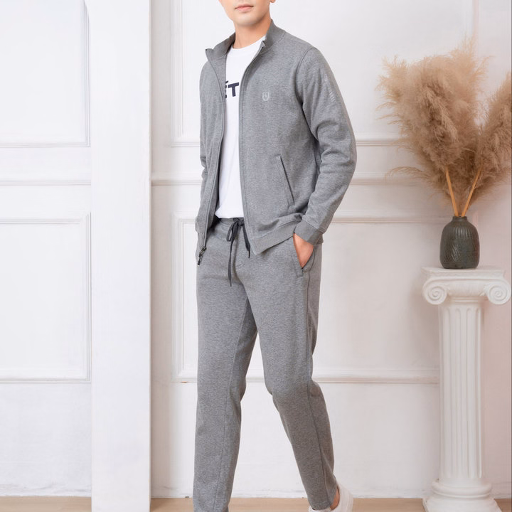 Bộ Nỉ Kéo Khóa Aligro Màu Ghi Nhạt Bn.21 - Aligro - Ảnh 5