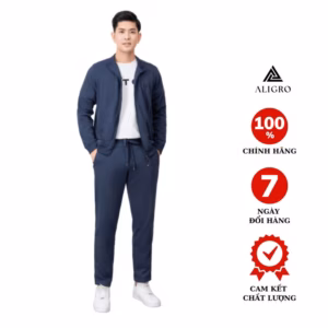 Bộ Nỉ Nam Kéo Khóa Aligro Màu Navy Bn.19 - Aligro