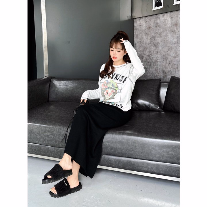 Chân Váy Len Trơn Dáng Dài Kiểu Dáng Quyến Rũ Dành Cho Bạn Nữ - Chipxinhxk - Ảnh 5