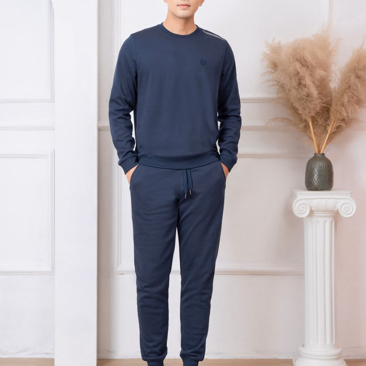 Bộ Nỉ Aligro Cổ Tròn Màu Navy Bn.11 - Aligro - Ảnh 2